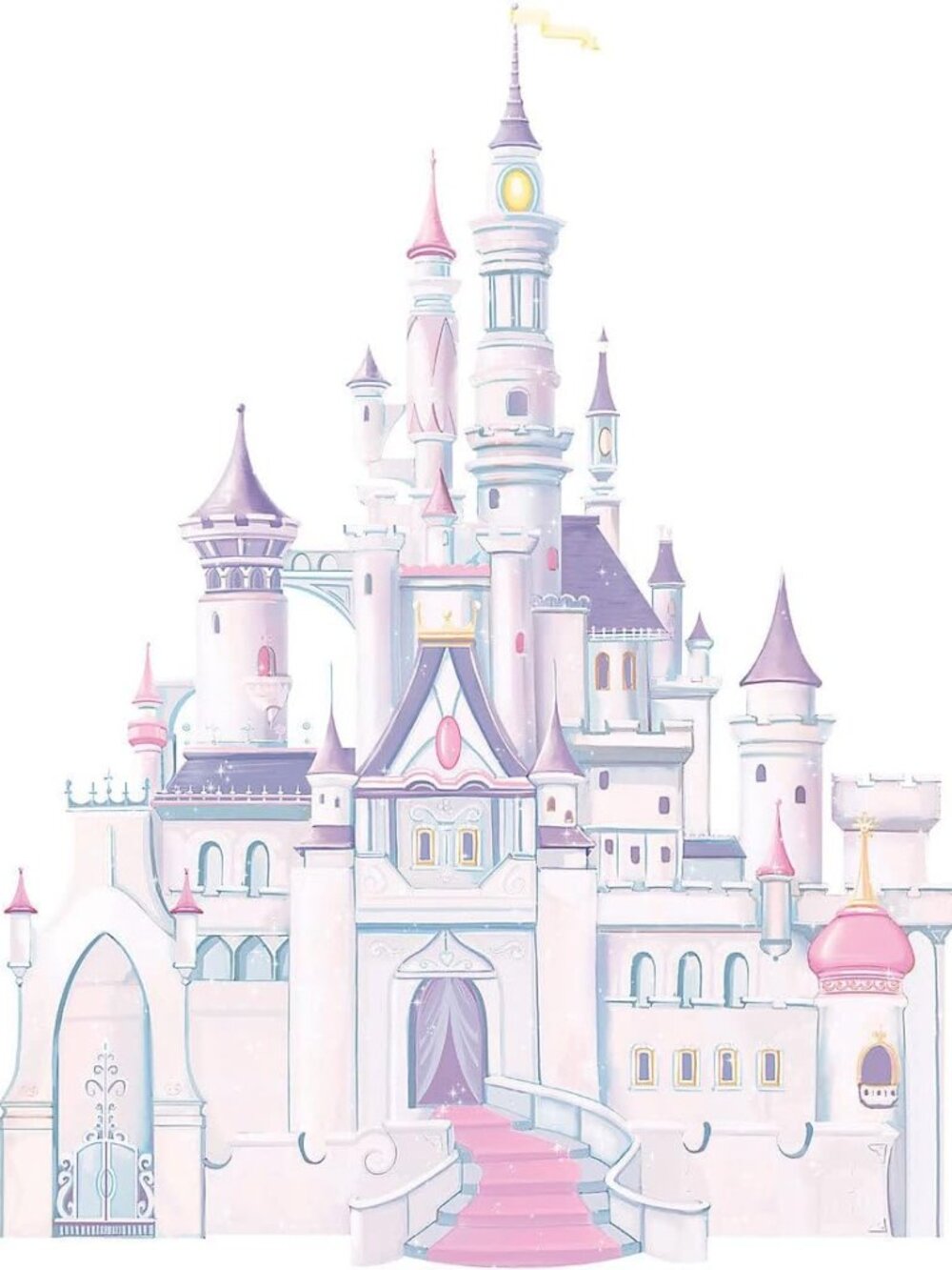 Disney Princess Castle Peel and Stick Wall Decals with Glitter by